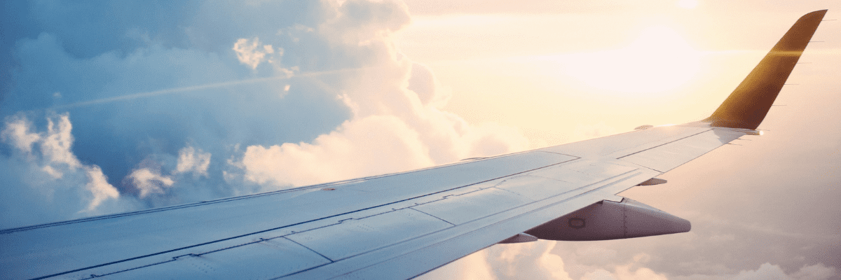 a plane in the clouds